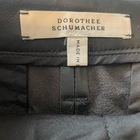 Dorthee Schumacher Pleated Vegan Leather Pants black cropped cuffed HIGH RISE - Picture 11 of 16